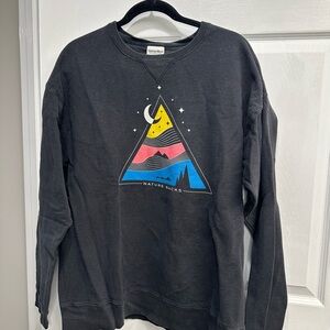 Nature Backs Black Graphic Sweatshirt